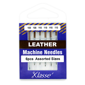 Klasse Sewing Machine Needles, LEATHER Assorted 100/110, Pack of 6 Needles