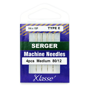 Klasse Overlocker Needles, TYPE E, HAx1SP, Sz 80, Pack of 4 Needles, Serger Needles