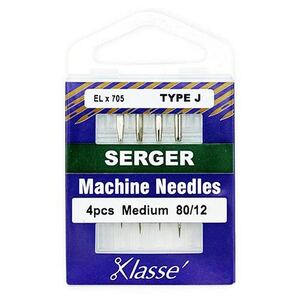 Klasse Overlocker Needles, TYPE J, ELx705, Pack of 4 Needles, Serger Needles