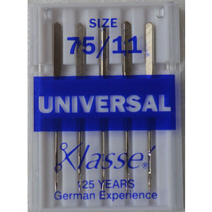 Klasse Universal Sewing Machine Needles, Size 75 / 11, Pack of 5 Needles