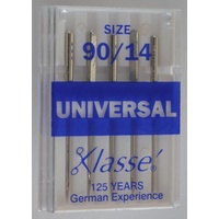 Klasse Sewing Machine Needles, UNIVERSAL Size 90 / 14, Pack of 5 Needles