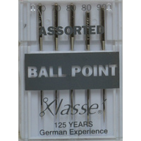 Klasse BALL POINT Assorted Mix Sewing Machine Needles (70; 80; 90), Pack of 5 Needles