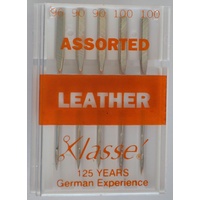Klasse Sewing Machine Needles, LEATHER Assorted Mix, Pack of 5 Needles