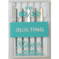 Klasse Sewing Machine Needles, QUILTING Size 80 / 12, Pack of 5 Needles