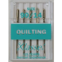 Klasse Sewing Machine Needles, QUILTING Size 90 / 14, Pack of 5 Needles