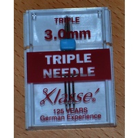 Klasse Sewing Machine Needles, TRIPLE NEEDLE 3.0, Pack of 1 Needle