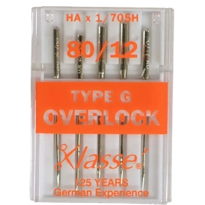 Klasse Overlocker Needles, TYPE G, 705H, 2020 Sz 80, Pack of 5 Needles, Serger Needles