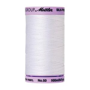 Mettler Silk-finish Cotton 50, #2000 WHITE 500m Thread (Old #0002)