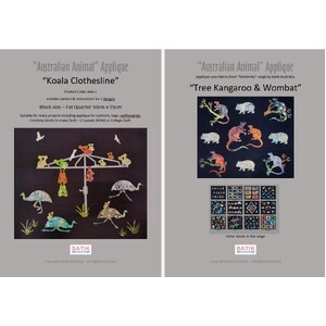 Batik Australia Applique Pattern, KOALA CLOTHESLINE