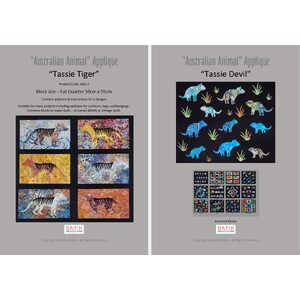 Batik Australia Applique Pattern, TASSIE TIGER/DEVIL