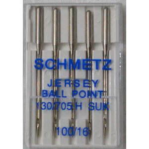 Schmetz JERSEY Ballpoint Machine Needles, Size 100 / 16, Pack of 5 Needles