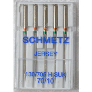 Schmetz JERSEY Ballpoint Machine Needles, Size 70 / 10, Pack of 5 Needles