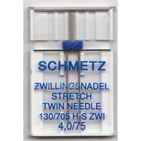 Schmetz Sewing Machine Needles, TWIN STRETCH, Size 4.0/75 Pack of 1 Needle
