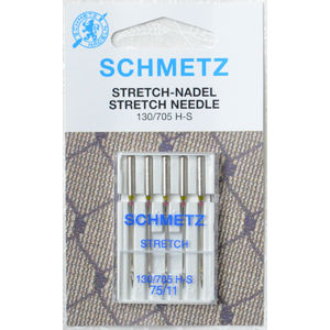 Schmetz Sewing Machine Needles, STRETCH Sizes 75/11, Pack of 5 Needles, 130/705H System