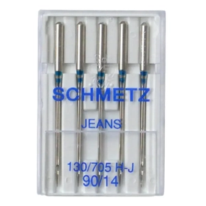 Schmetz Sewing Machine Needles, JEANS Size 90 / 14, Pack of 5 Needles, 130/705H-J System
