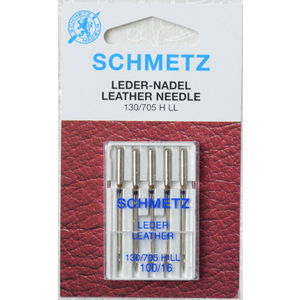 Schmetz Sewing Machine Needles, LEATHER Size 100 / 16, Pack of 5 Needles, 130/705H-J System