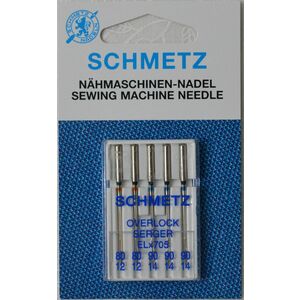 Schmetz Machine Needle OVERLOCKER ELx705, Size Mix 80 - 90, Pack Of 5 Needles