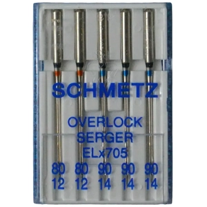 Schmetz Machine Needle OVERLOCKER ELx705, Size Mix 80 - 90, Pack Of 5 Needles