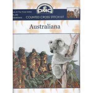 DMC Australiana KOALA AT THE THREE SISTERS Cross Stitch Kit AXRL 202, 28 x 35.5cm