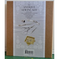 New 5 pce Antique Style Sewing Kit, Scissors/Needle Case/Yarn Needle/Awl/Thimble