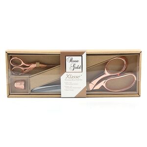 Klasse Premium Rose Gold Scissor Set, Dressmaker, Embroidery, Thimble