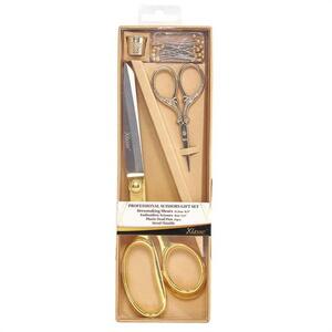 Klasse Premium 21.5cm Dressmaking Shears, 9cm Embroidery Scissors, Pins, Thimble