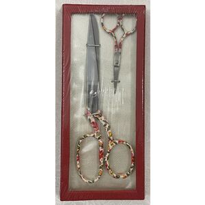 Beautiful Scissor Set Floral Handle 205mm Dressmaking &amp; 100mm Embroidery Scissors