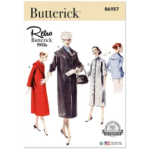 1950s Misses' Coats Sizes 6-14, Butterick Sewing Pattern 6957h5