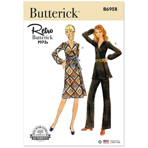 Misses' Dress, Tunic and Pants Sizes 8-16, Butterick Sewing Pattern 6956b5