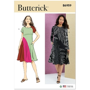 Misses' Dress with Short &amp; Long Sleeves Sizes 8-16, Butterick Sewing Pattern 6959b5