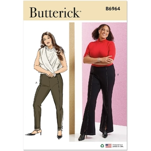 Womens Pants Sizes 30W-38W, Butterick Sewing Pattern 6964w3