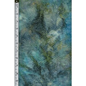 Batik Australia BA45-103 Swirl Dots Blue Green, 110cm Wide Cotton Fabric