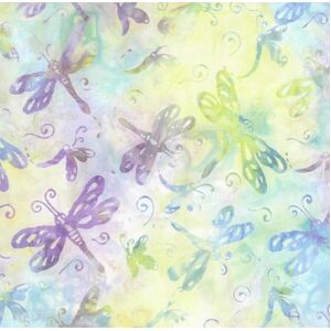 40CM REMNANT BA108-1482 Dragonfly Deluxe Batik Quilt Backing Fabric 275cm Wide