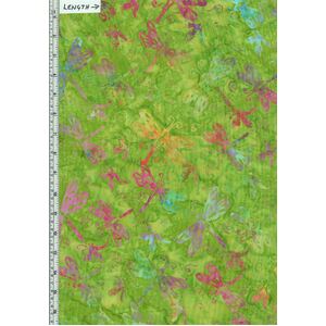 BA108-801 Dragonfly Lime, Deluxe Batik Quilt Backing Fabric 275cm Wide Per Metre