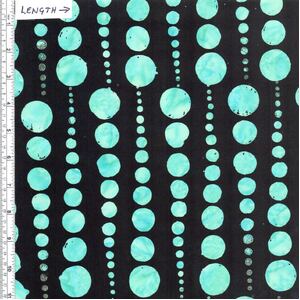 Batik Australia BA1286 Dots Aqua/Black 110cm Wide Cotton Fabric