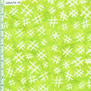 Batik Australia BA1288 Hashes White/Lime 110cm Wide Cotton Fabric