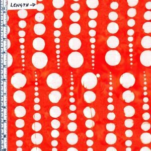 Batik Australia BA1289 Dots White/Orange 110cm Wide Cotton Fabric