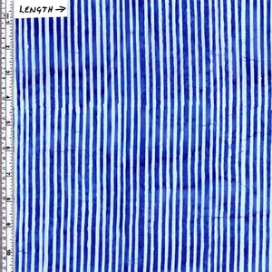 Batik Australia BA1295 Stripes Blue/White 110cm Wide Cotton Fabric