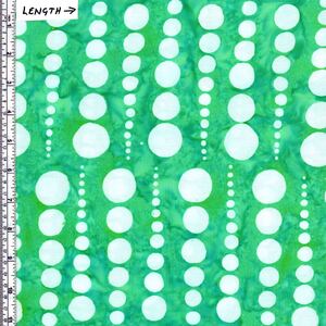 Batik Australia BA1298 Dots White/Green 110cm Wide Cotton Fabric