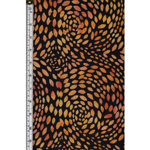 Batik Australia BA45-276 Black Orange 110cm Wide Cotton Fabric