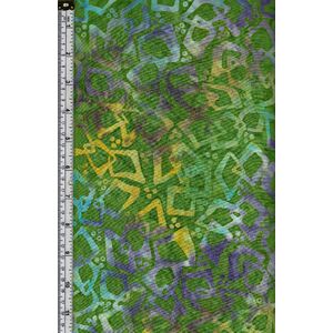 Batik Australia BA45-314 Square Links Green 110cm Wide Cotton Fabric