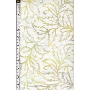 Batik Australia BA45-370 Cream Leaves 110cm Wide Cotton Fabric