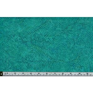 50CM REMNANT Batik Australia BA45-405 Swirl Dots Green 110cm Wide Cotton Fabric