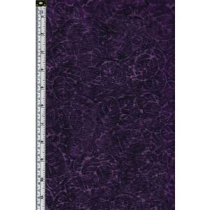 22CM REMNANT Batik Australia Fabric BA45-437 Leaves Dark Purple 110cm Wide Cotton Fabric