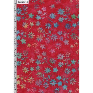 Batik Australia BA45-803 Bugs Floral Red 110cm Wide Cotton Fabric