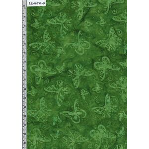 Batik Australia BA45-806 Bugs Butterfly Green 110cm Wide Cotton Fabric
