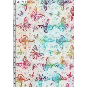 Batik Australia BA45-809 Bugs Butterfly Cream 110cm Wide Cotton Fabric
