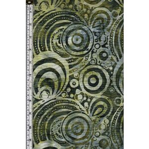 Batik Australia BA45-81 Circles Dark Green 110cm Wide Cotton Fabric