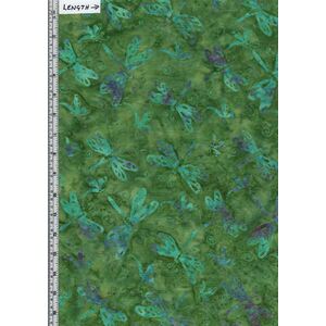 Batik Australia BA45-811 Bugs Dragonfly Bottle Green 110cm Wide Cotton Fabric