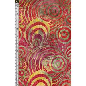 Batik Australia BA45-82 Circles Red 110cm Wide Cotton Fabric